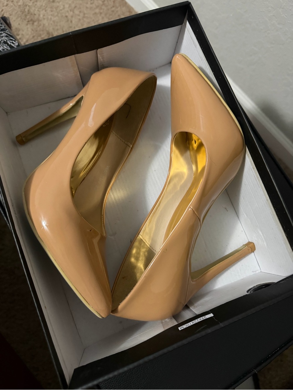 Cape Robbin Nude Patent Pointed-Toe Stiletto Heels